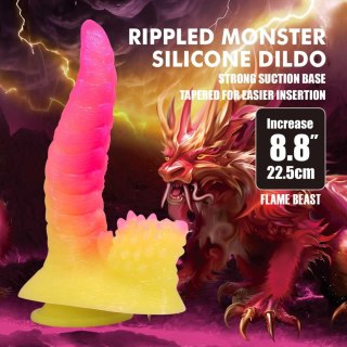 Dildo silikonowe z przyssawką i żłobieniami 22.5cm Power Monsters Flamebeast BAILE