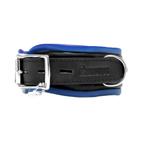 BRUTUS Leather Collar Black/Blue Brutus