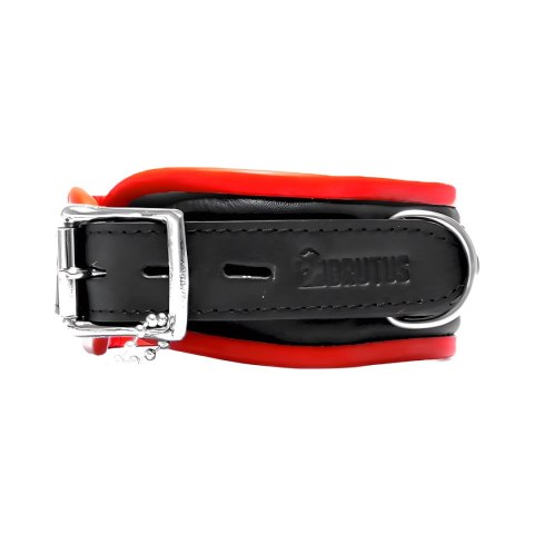 BRUTUS Leather Collar Black/Red Brutus