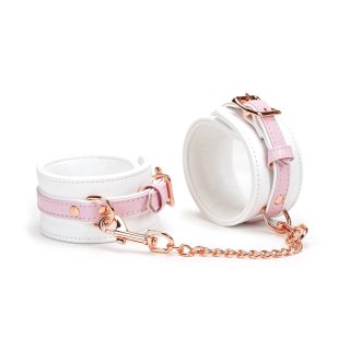 Kajdanki White & Pink Fairy Goat Leather Ankle Cuffs Liebe Seele Liebe Seele