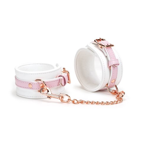 Kajdanki White & Pink Fairy Goat Leather Ankle Cuffs Liebe Seele Liebe Seele