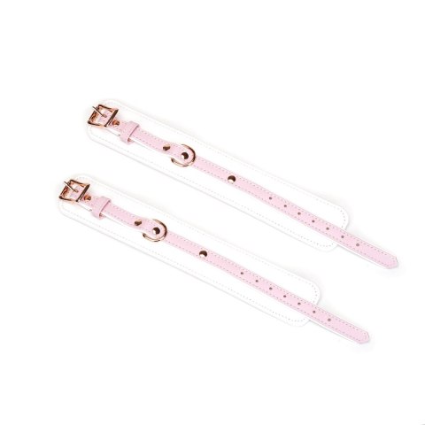 Kajdanki White & Pink Fairy Goat Leather Ankle Cuffs Liebe Seele Liebe Seele