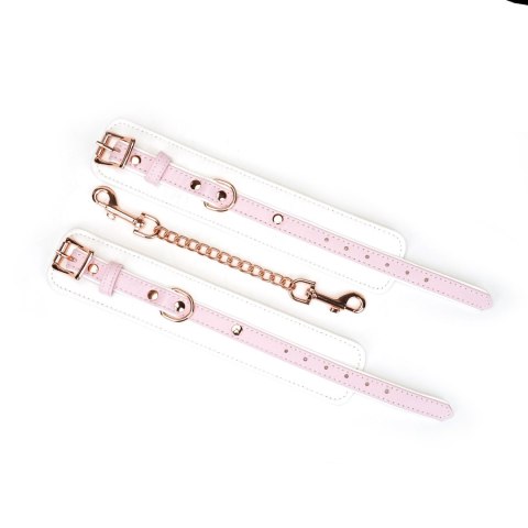 Kajdanki White & Pink Fairy Goat Leather Hand Cuffs Liebe Seele Liebe Seele