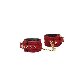 Kinbaku Ukiyoe Red Rosy Lamb Leather Ankle Cuffs Liebe Seele Liebe Seele