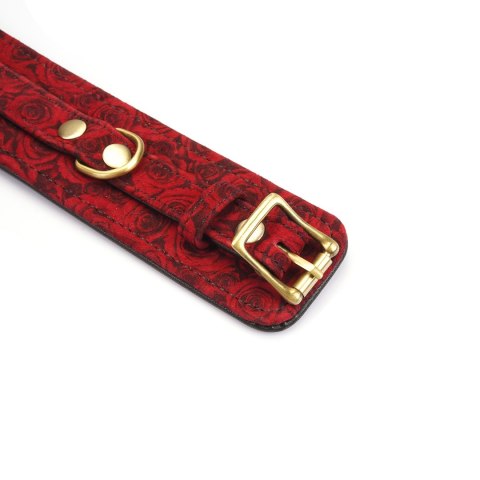 Kinbaku Ukiyoe Red Rosy Lamb Leather Ankle Cuffs Liebe Seele Liebe Seele