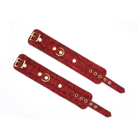 Kinbaku Ukiyoe Red Rosy Lamb Leather Handcuffs Liebe Seele Liebe Seele