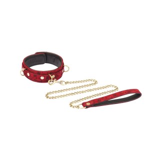 Kinbaku Ukiyoe Red Rosy Leather Collar And Leash Liebe Seele Liebe Seele