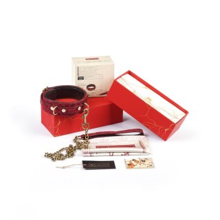 Kinbaku Ukiyoe Red Rosy Leather Collar And Leash Liebe Seele Liebe Seele
