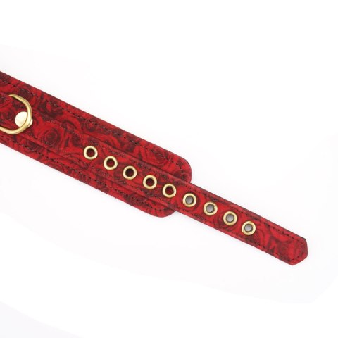 Kinbaku Ukiyoe Red Rosy Leather Collar And Leash Liebe Seele Liebe Seele