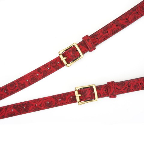 Kinbaku Ukiyoe Red Rosy Leather Strap On Harness Liebe Seele Liebe Seele