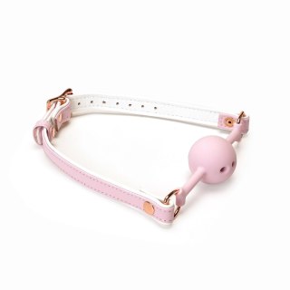 Knebel biało-różowy Fairy Goat Leather Ball Gag Liebe Seele