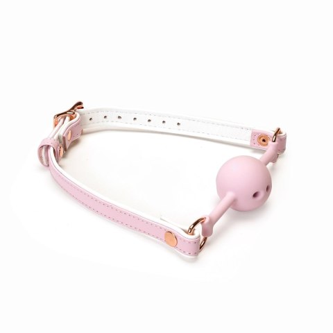 Knebel biało-różowy Fairy Goat Leather Ball Gag Liebe Seele
