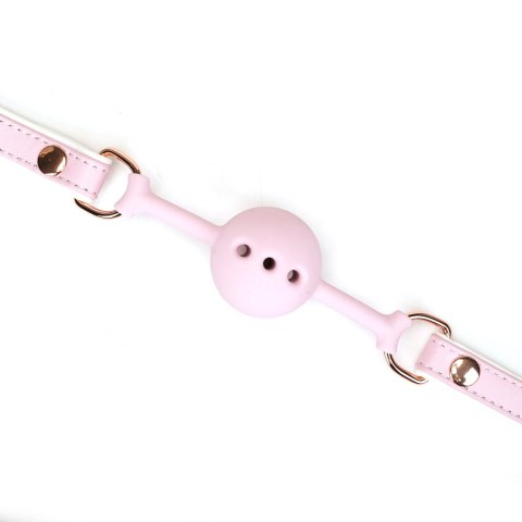 Knebel biało-różowy Fairy Goat Leather Ball Gag Liebe Seele