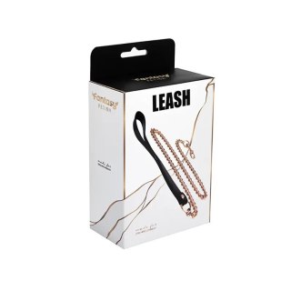 Metal and leather chain leash