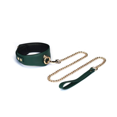 Obroża Mossy Chic Leather Curved Collar Liebe Seele Liebe Seele