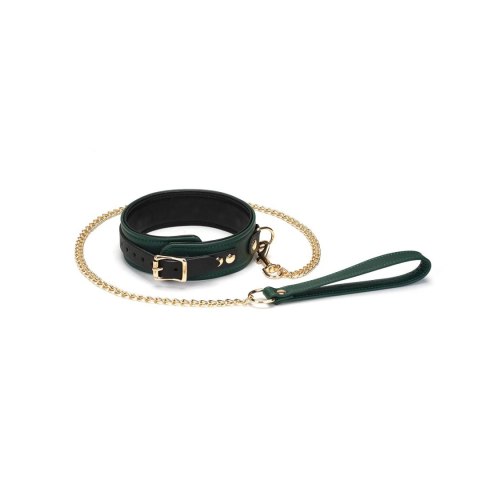 Obroża ze smyczą Mossy Chic Leather Collar with Leash Liebe Seele Liebe Seele