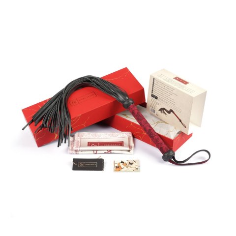 Pejcz Kinbaku Ukiyoe Red Rosy Leather Flogger Whip Liebe Seele Liebe Seele