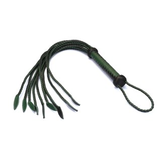 Pejcz Mossy Chic and Black Leather Cat O Nine Tails Whip Liebe Seele Liebe Seele