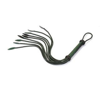 Pejcz Mossy Chic and Black Leather Cat O Nine Tails Whip Liebe Seele Liebe Seele