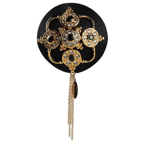 Nasutniki Ozdobne Skórzane Czarne Luxury Baroque Leather Pasties UPKO