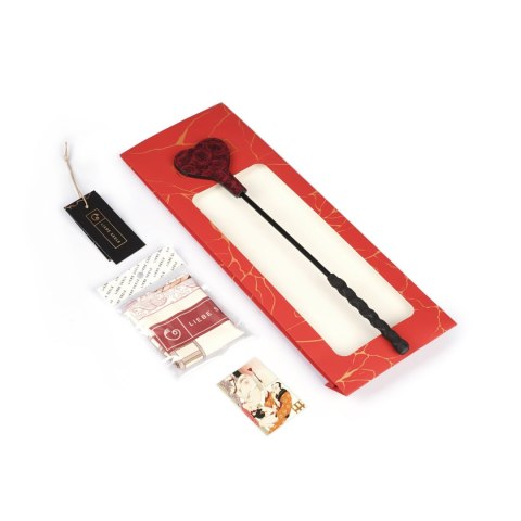 Szpicruta Kinbaku Ukiyoe Red Rosy Leather Crop Liebe Seele Liebe Seele