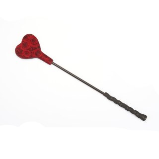 Szpicruta Kinbaku Ukiyoe Red Rosy Leather Mini Crop Liebe Seele Liebe Seele