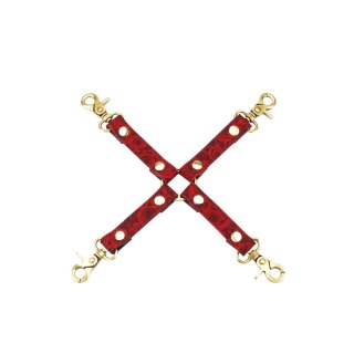 Uprząż Kinbaku Ukiyoe Red Rosy Leather Hogtie Liebe Seele Liebe Seele