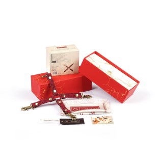 Uprząż Kinbaku Ukiyoe Red Rosy Leather Hogtie Liebe Seele Liebe Seele