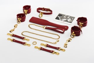 Zestaw Czerwonych Skórzanych Akcesoriów Upko Leather Kinky Tools Set Red UPKO UPKO