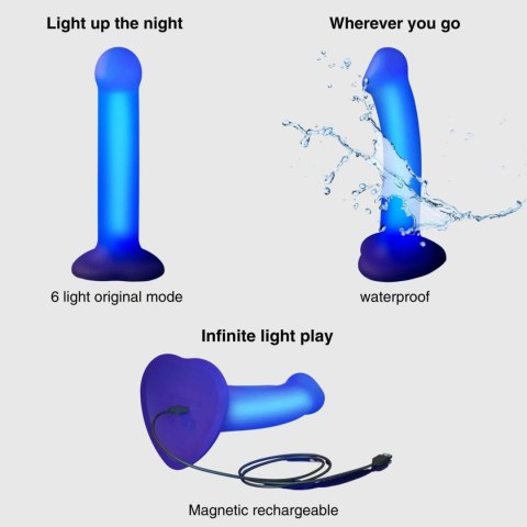 Dildo świecące niebieskie 18cm GLOW-LED DILDO M DORCELL