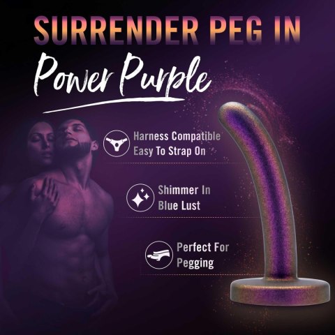Dildo silikonowe do STRAP-ON 12cm metaliczny fioletTEMPTASIA SURRENDER PEG BEGINNER POWER TONGA