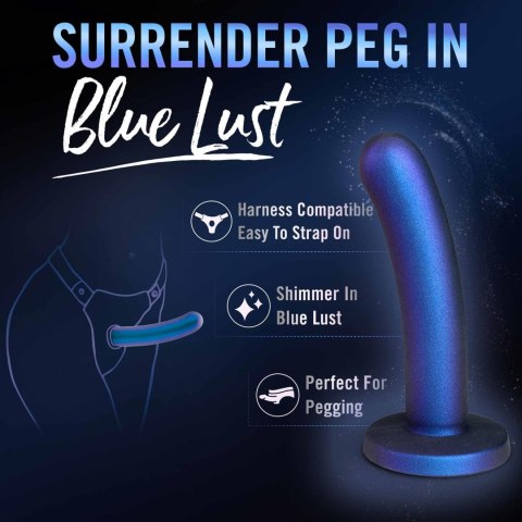 Dildo silikonowe do STRAP-ON 14.6cm niebieskie TEMPTASIA SURRENDER PEG INTERMEDIATE TONGA