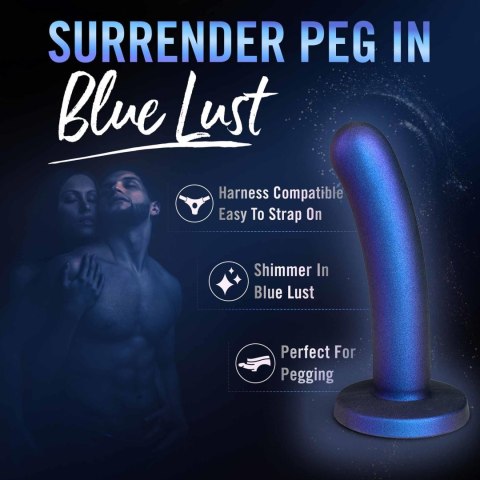 Dildo silikonowe do STRAP-ON 14.6cm niebieskie TEMPTASIA SURRENDER PEG INTERMEDIATE TONGA