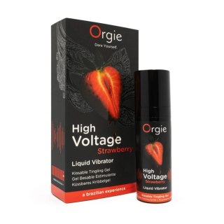 Wibrator w płynie High Voltage Strawberry 15ml Orgie Orgie