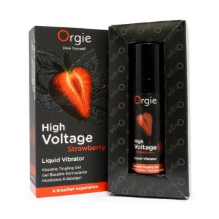 Wibrator w płynie High Voltage Strawberry 15ml Orgie Orgie