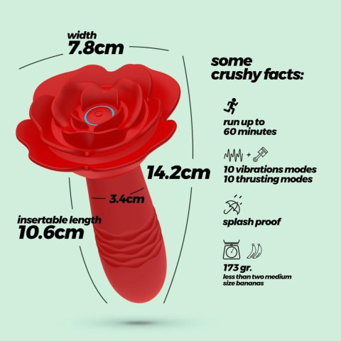 Silikonowy Korek Analny z Funkcją Posuwu (Thrust), Wibracjami i Pilotem – Crushious
