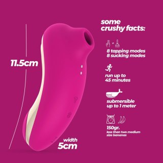 Stymulator Łechtaczki Supernova Pink Ssanie i Tapping 16 Trybów Wodoodporny USB Silikonowy Crushious