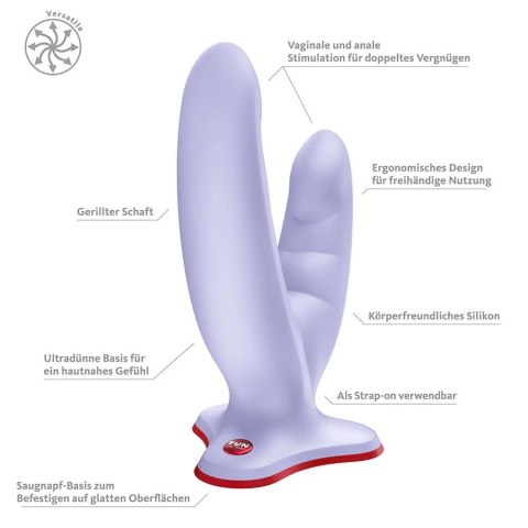 Dildo Bezpaskowe U-Shape Grinding Z Przyssawką Lawendowe – Fun Factory Ryde Lavender