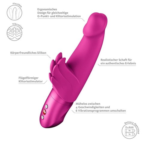 Wibrator Króliczek Z Różowym Trzonem Silikonowy IPX7 Gwarancja 25 Lat - FUN FACTORY Wicked Angel Pink