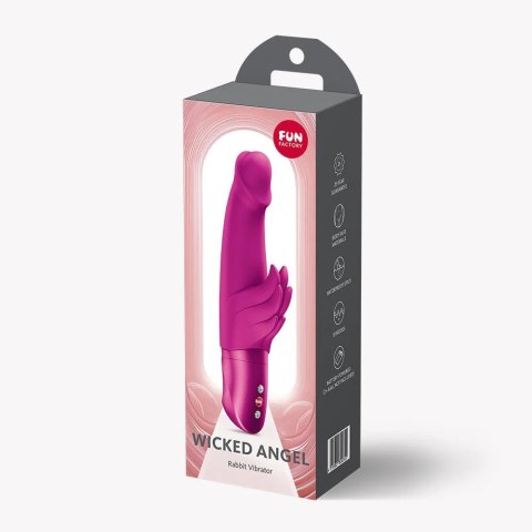 Wibrator Króliczek Z Różowym Trzonem Silikonowy IPX7 Gwarancja 25 Lat - FUN FACTORY Wicked Angel Pink