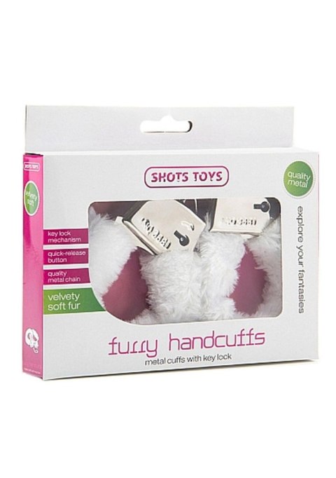 Białe Kajdanki Futrzane Furry Handcuffs - Furry Handcuffs