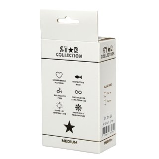 Star Collection - Pink Silicone Anal Plug M - Light Pink Stone