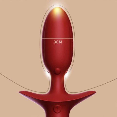 Korek analny Swinging&Vibrating Anal Plug With Fox Fur Tail Red Upko UPKO