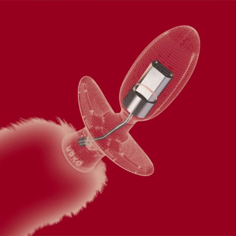 Korek analny Swinging&Vibrating Anal Plug With Fox Fur Tail Red Upko UPKO