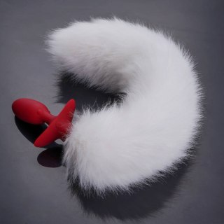 Korek analny Swinging&Vibrating Anal Plug With Fox Fur Tail White Upko UPKO