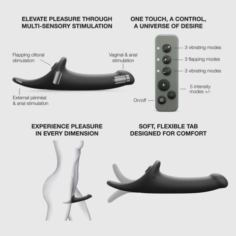 Dildo Na Pilot Kompatybilne Z Uprzężą Desirous M - BLACK TR
