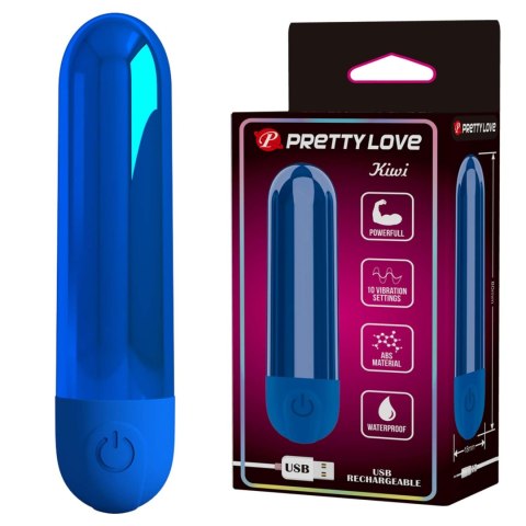Wibrator Kulkowy Pretty Love Kiwi USB Ładowany Niebieski