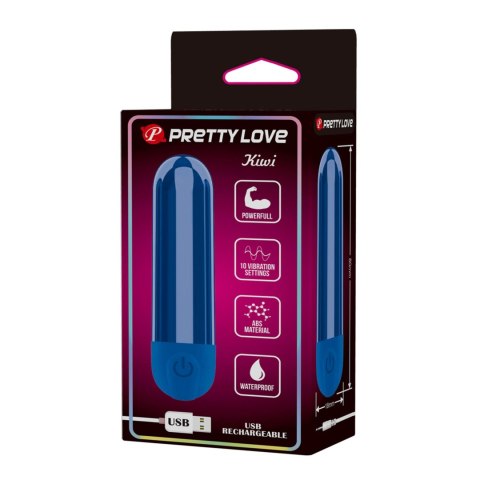 Wibrator Kulkowy Pretty Love Kiwi USB Ładowany Niebieski
