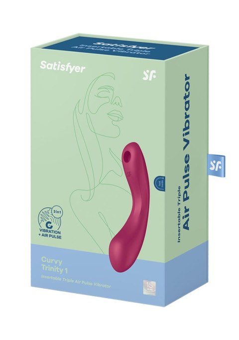 Stymulator łechtaczki i pulsator wiśnia Curvy Trinity 1 Satisfyer