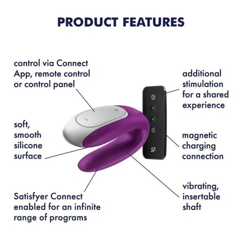 Wibrator Dla Par Fioletowy Double Fun Satisfyer